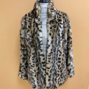 Leopard-Print Faux Fur Jacket